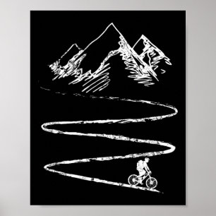 Mountain Bike Biking Bicycle Downhill Cyclist Gift Poster