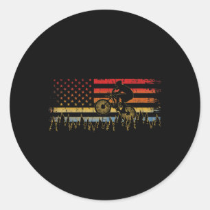 Mountain Bike Biking Biker Tee Gifts For Men Fathe Classic Round Sticker