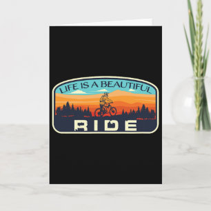 Mountain Bike Biking Cycling Retro Mtb Trail Enthu Card