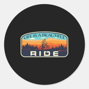 Mountain Bike Biking Cycling Retro Mtb Trail Enthu Classic Round Sticker