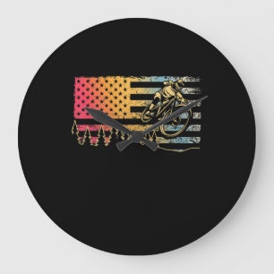 mountain bike biking loves sport hobby large clock