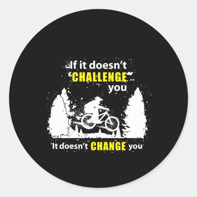 Mountain Bike Biking MTB Bicycle Cycling Gift Idea Classic Round Sticker (Front)