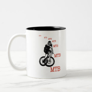 Mountain Bike born to ride. Two-Tone Coffee Mug