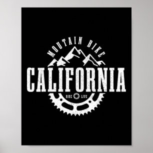Mountain Bike California Mtb Downhill Biking Vinta Poster