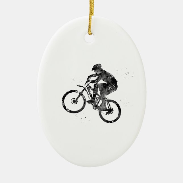 Mountain Bike Ceramic Ornament (Front)