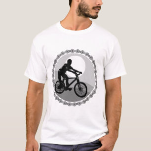 mountain bike chain sprocket grayscale T-Shirt