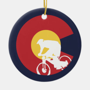 Mountain Bike Colorado Ceramic Ornament