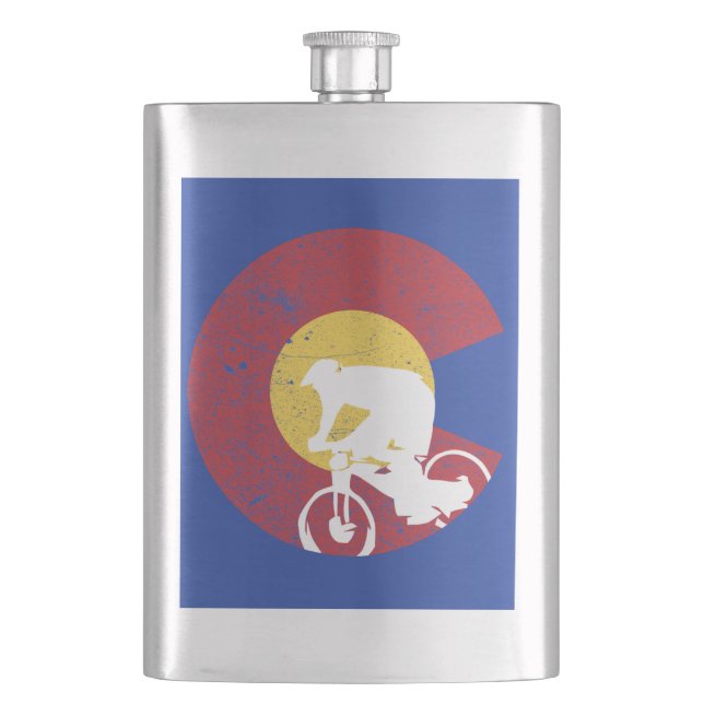 Mountain Bike Colorado Hip Flask (Front)