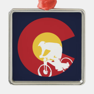 Mountain Bike Colorado Metal Ornament