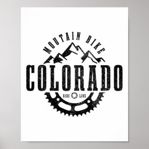 Mountain Bike Colorado Mtb Downhill Biking Vintage Poster