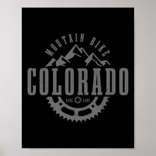 Mountain Bike Colorado Mtb Downhill Biking Vintage Poster