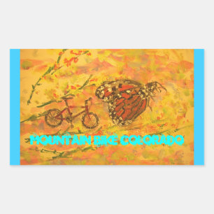 Mountain Bike Colorado Rectangular Sticker