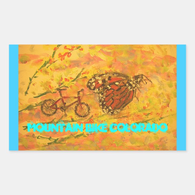 Mountain Bike Colorado Rectangular Sticker (Front)