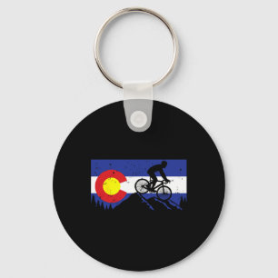 Mountain Bike Colorado's Biking Vintage Flag- Mtb Key Ring