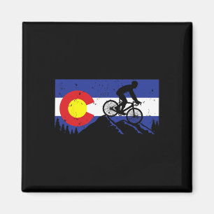 Mountain Bike Colorado's Biking Vintage Flag- Mtb Magnet