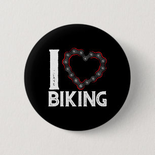 Mountain Bike Cycling Bicycle I Love Biking 6 Cm Round Badge