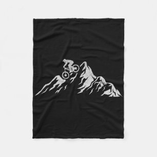 Mountain Bike Cyclists Cycling Downhill Bike Cycli Fleece Blanket