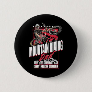 Mountain Bike Dad - Funny Biking Mtb Father's Day 6 Cm Round Badge