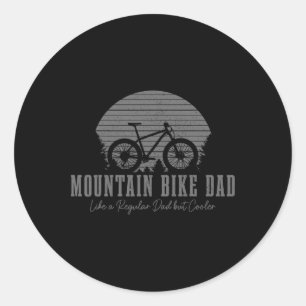 Mountain Bike Dad Vintage Mtb Downhill Biking Cycl Classic Round Sticker