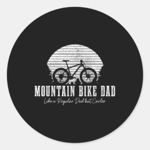 Mountain Bike Dad Vintage Mtb Downhill Biking Cycl Classic Round Sticker