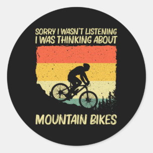 Mountain Bike Design For Men Women Mtb Mountain Bi Classic Round Sticker