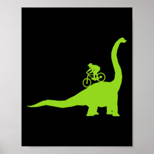 Mountain Bike Dinosaur Mtb Biker Cyclist Poster