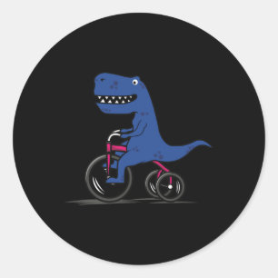 Mountain Bike Dinosaur . Mtb Biking Tee  Classic Round Sticker