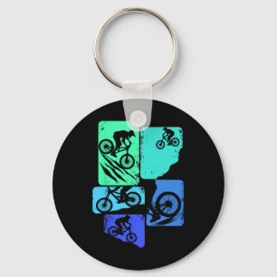 Mountain Bike Downhill Biker Mtb Boys Children Key Ring