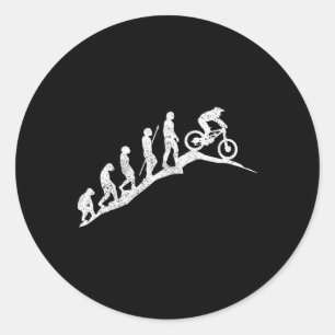 Mountain Bike Downhill Evolution Mtb Biking Funny  Classic Round Sticker