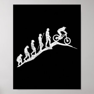 Mountain Bike Downhill Evolution Mtb Biking Funny  Poster
