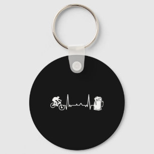 Mountain Bike Downhill - Heartbeat Ekg Bicycle Bik Key Ring