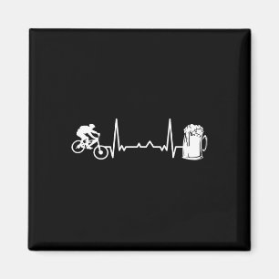 Mountain Bike Downhill - Heartbeat Ekg Bicycle Bik Magnet