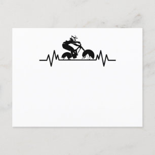 Mountain Bike Downhill Heartbeat Fun Bicycle Gift Postcard