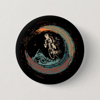 Mountain Bike Downhill MTB Vintage Mountain Biker  6 Cm Round Badge