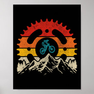 Mountain Bike Downhill Mtb Vintage Mountain Biker Poster