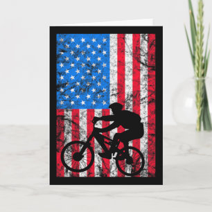 Mountain Bike Downhill - Us American Flag Mtb Wome Card