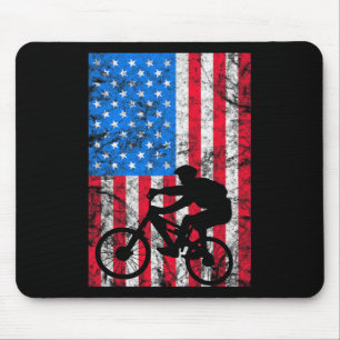 Mountain Bike Downhill - Us American Flag Mtb Wome Mouse Pad