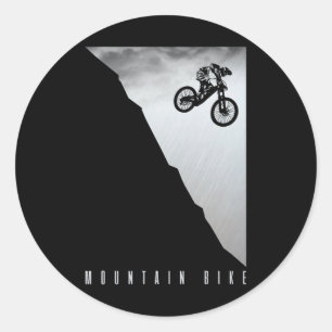 Mountain Bike Downhill Vintage Mtb Downhill Bicycl Classic Round Sticker