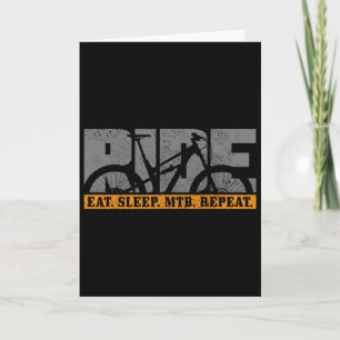 Mountain Bike Eat Sleep Mtb Repeat Mountain Biker  Card