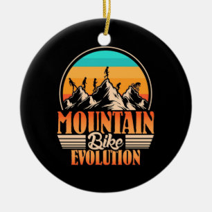 Mountain Bike Evolution Ceramic Ornament