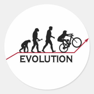 Mountain Bike Evolution Classic Round Sticker