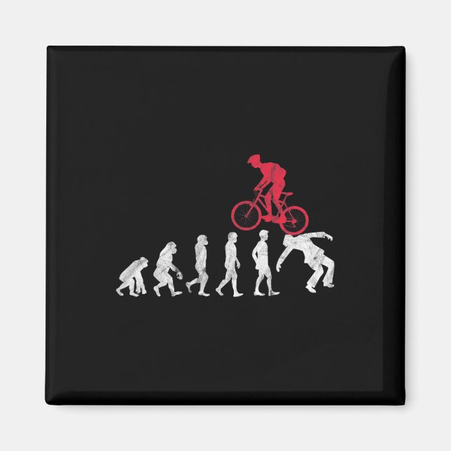 Mountain Bike Evolution Crash Funny Mtb Bicycle Ri Magnet (Front)