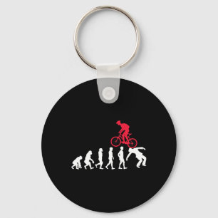 Mountain Bike Evolution Mtb Crash Biker Cyclist Key Ring