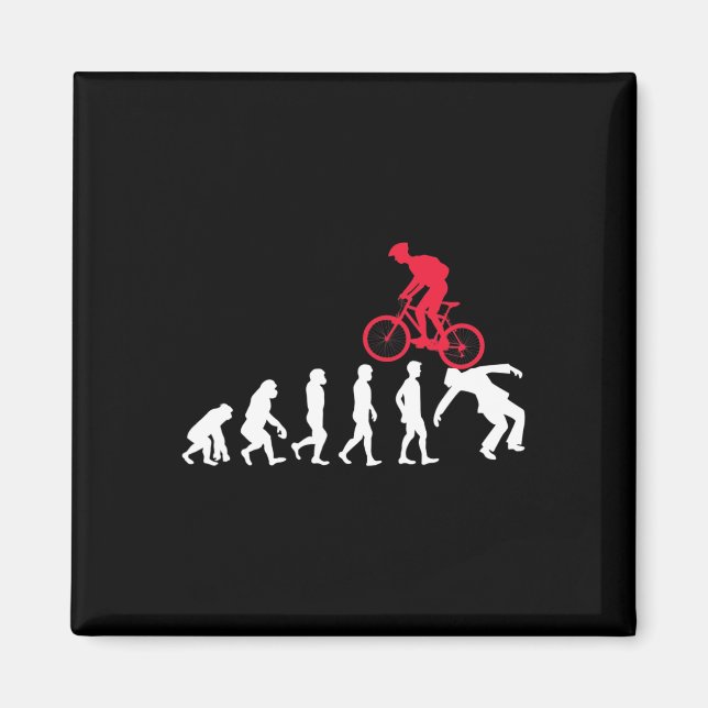 Mountain Bike Evolution Mtb Crash Biker Cyclist  Magnet (Front)