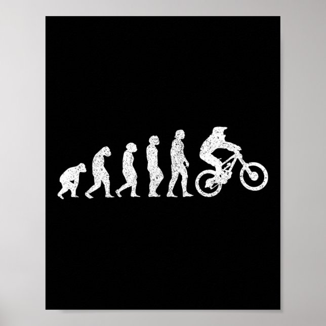 Mountain Bike Evolution - Mtb Downhill Biking Gift Poster (Front)
