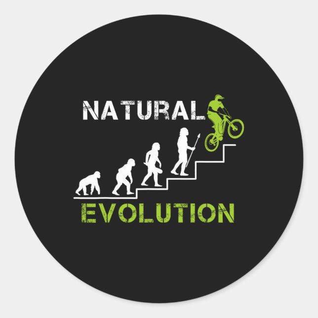 Mountain Bike Evolution Mtb Downhill Freeride Biki Classic Round Sticker (Front)