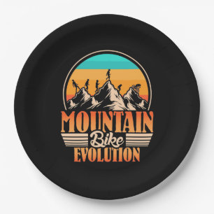 Mountain Bike Evolution Paper Plate