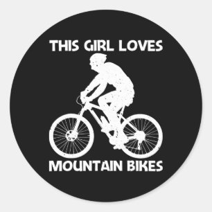 Mountain Bike For Girls Kids Mtb Mountain Biking B Classic Round Sticker