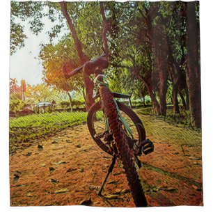 mountain bike gifts shower curtain