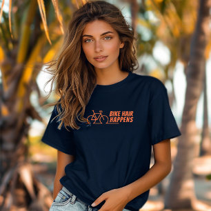 Mountain Bike Girl Irony orange black Tri-Blend Shirt